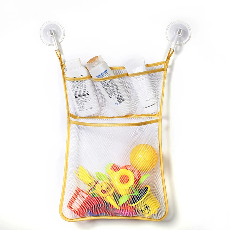 Mesh Net Bag - Shower Bath Toys White Pink Baby