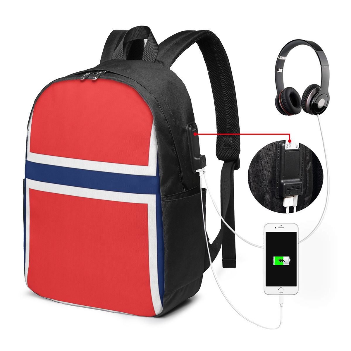 Women Bags Laptop - Norway Flag Backpack Travel Notebook Bag