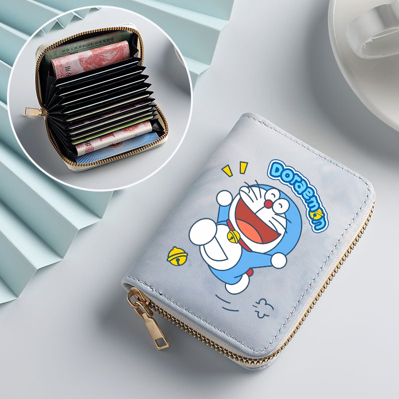 Women Bags And Purses - Doraemon Woman Short Wallet Anime Cartoon
