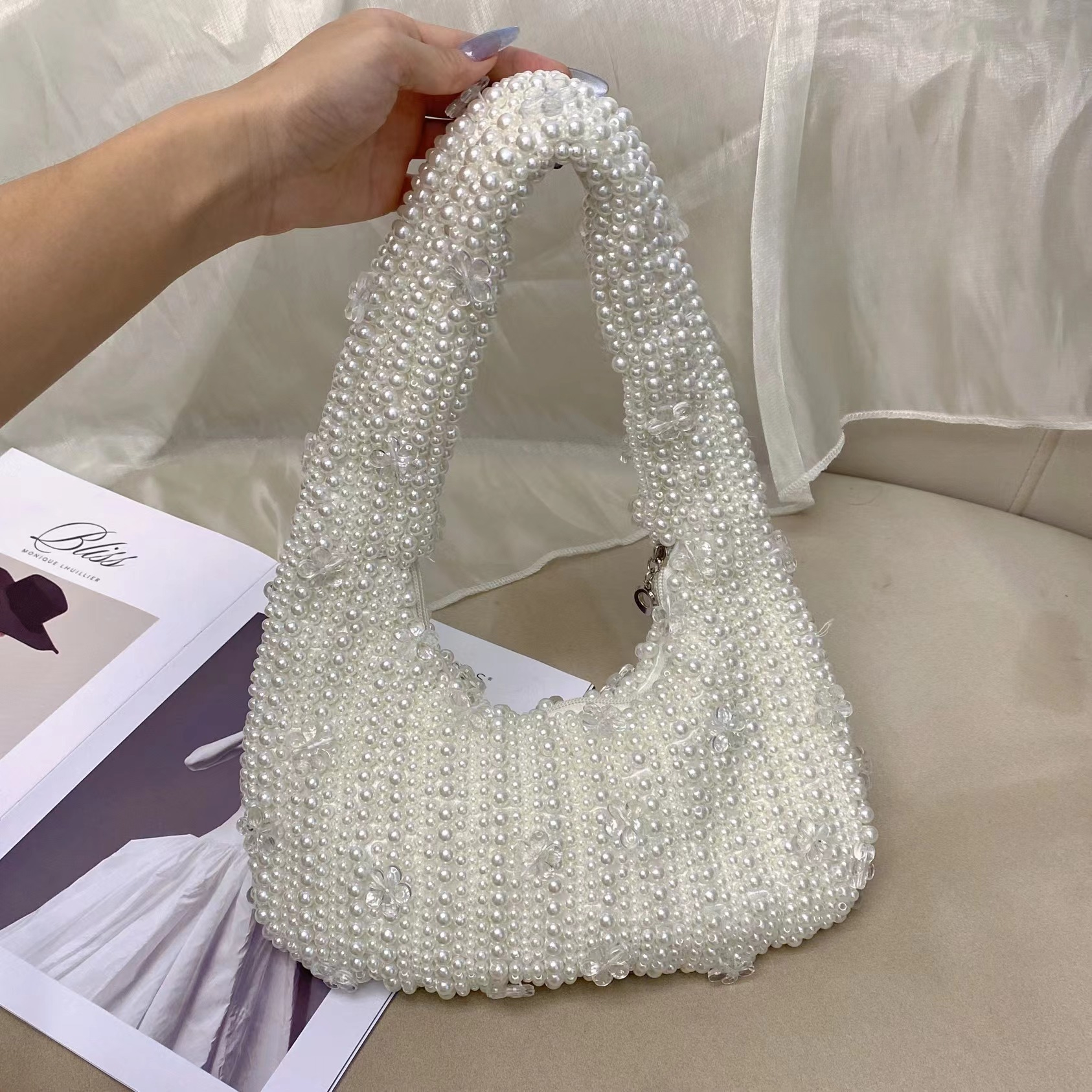 Women Handheld Bags - Celebrity Banquet Pearl Bag New Chinese