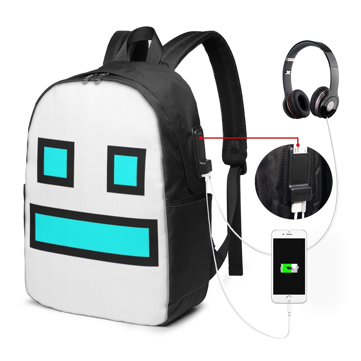 Video Game Geometry Dash Backp - Women Bags Laptop reseña y precio