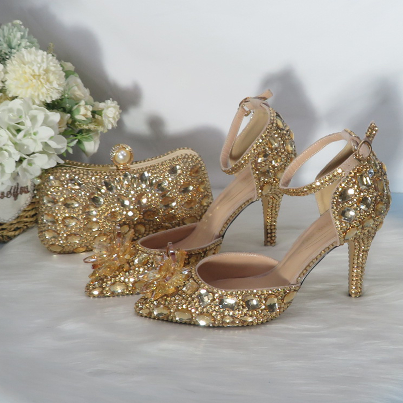 2021New  Golden crystal Bridal - Women Bags For Party reseña y precio
