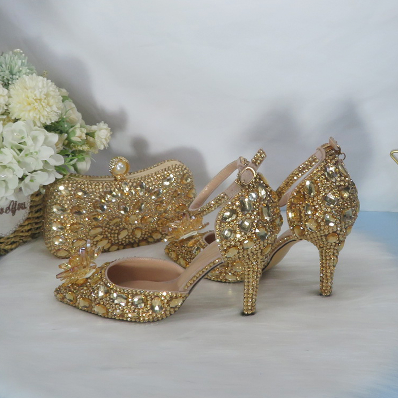 2021New  Golden crystal Bridal - Women Bags For Party reseña y precio