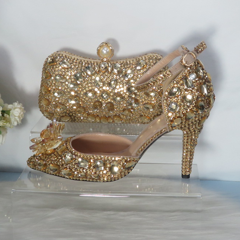 2021New  Golden crystal Bridal - Women Bags For Party reseña y precio