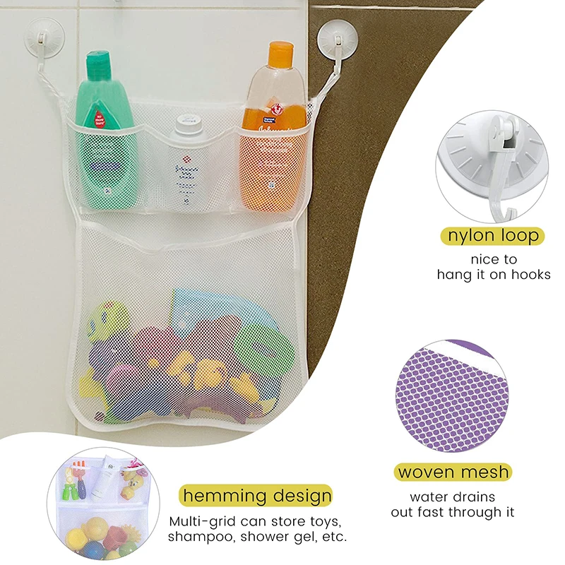 Shower Bath Toys White Pink Ba - Mesh Net Bag reseña y precio
