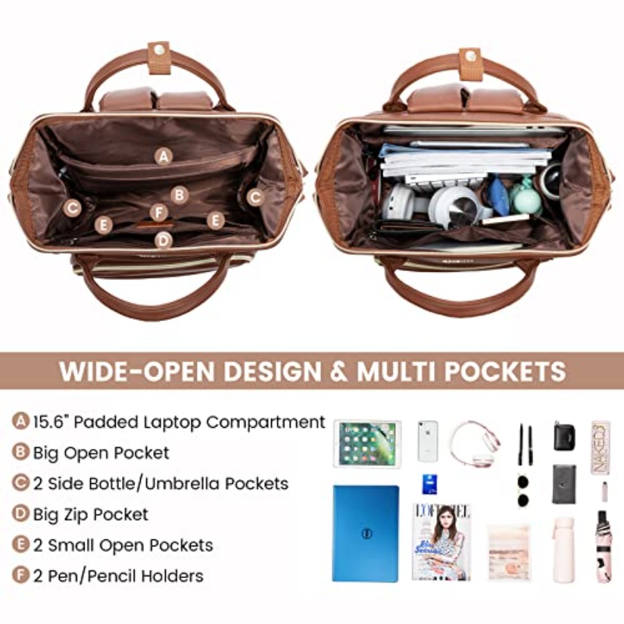Leather Laptop Backpack for Wo - Women Bags And Purses reseña y precio
