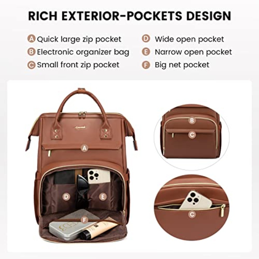 Leather Laptop Backpack for Wo - Women Bags And Purses reseña y precio