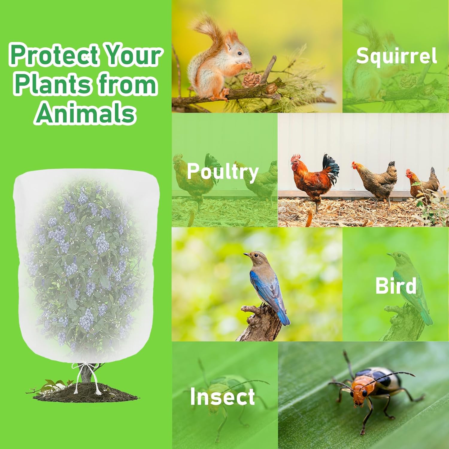 Bird Netting for Garden Bluebe - Mesh Net Bag reseña y precio