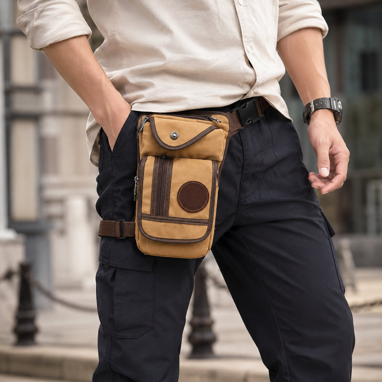 Vintage Canvas Leg Bag for Men - Women'S Vegan Bags reseña y precio
