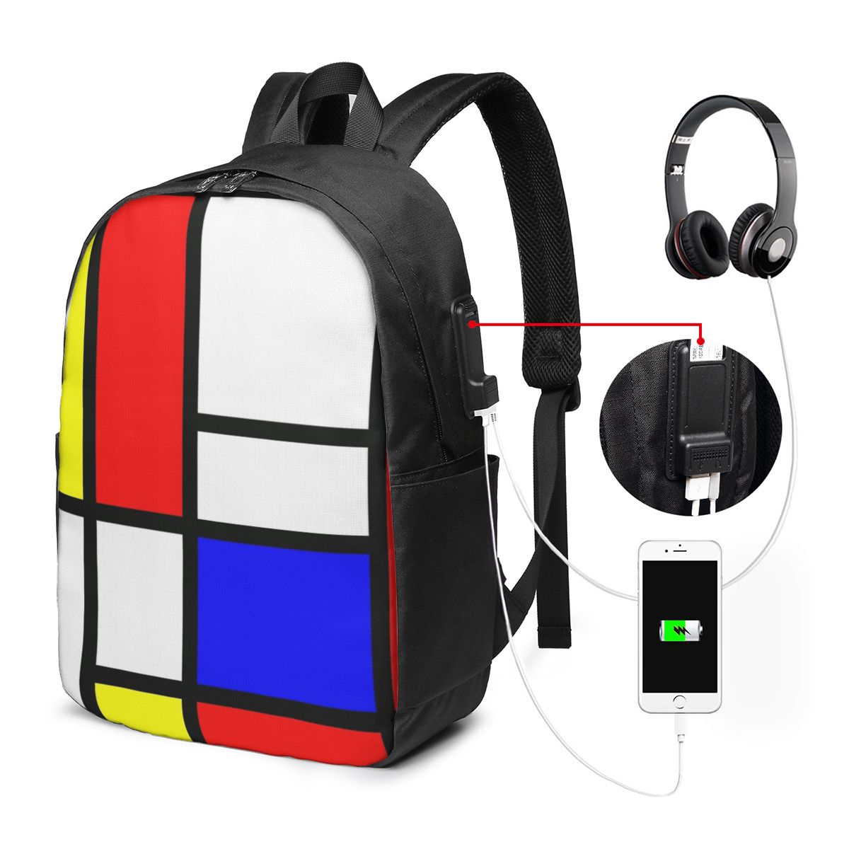 Piet Mondrian Composition  Bac - Women Bags Laptop reseña y precio