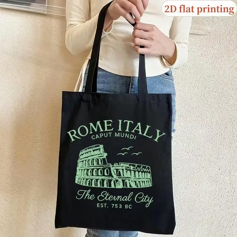 Vintage Rome Italy Canvas Tote - Women'S Vegan Bags reseña y precio