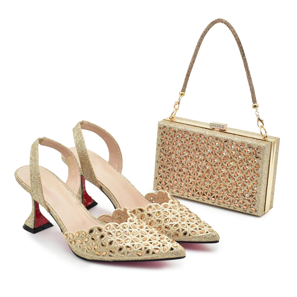 Silver Color Shoes and Bag for - Women Bags For Party reseña y precio