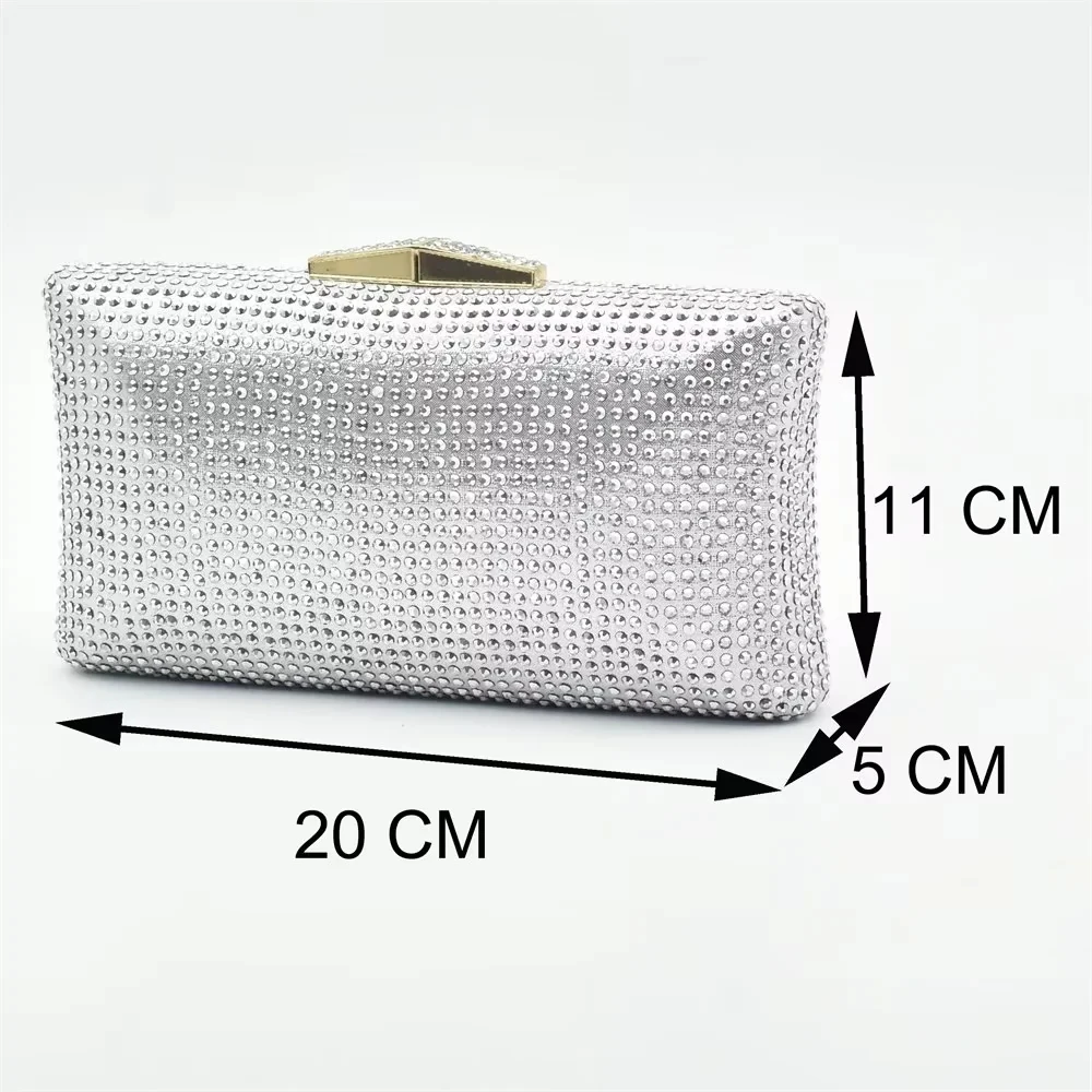 Silver Shoe and Bag Set for Pa - Women Bags For Party reseña y precio