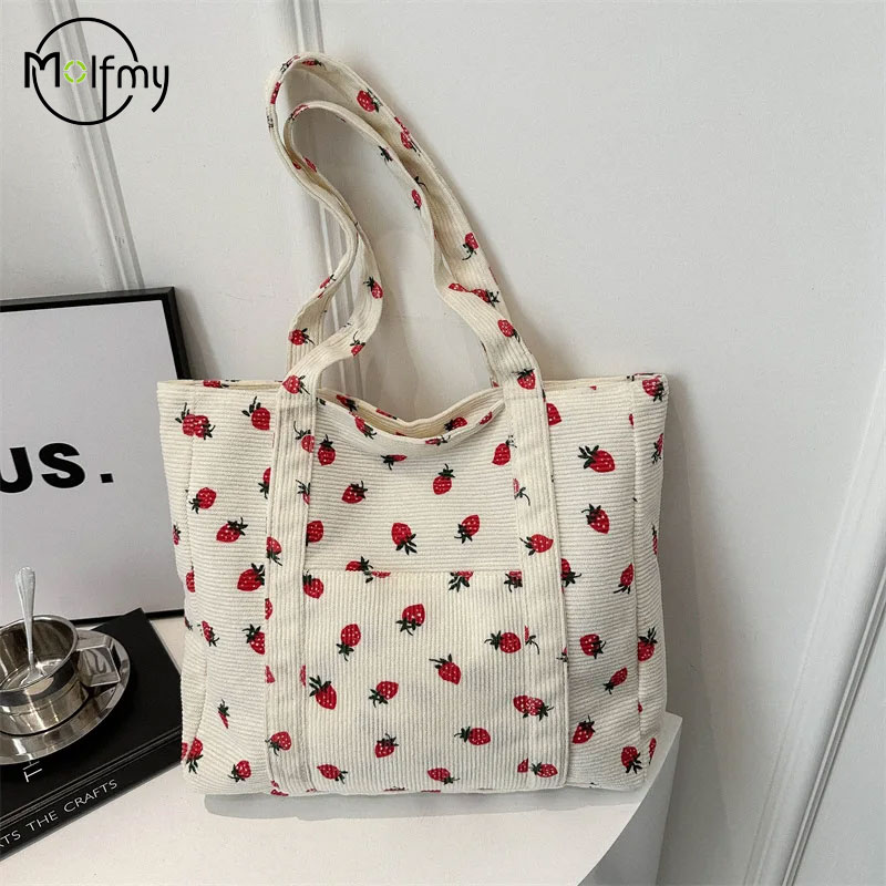 Corduroy Handbag Strawberries  - Women Bags Guess reseña y precio