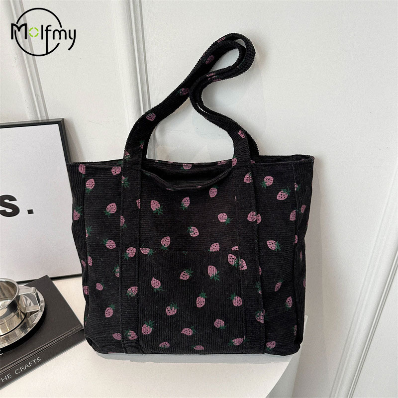 Corduroy Handbag Strawberries  - Women Bags Guess reseña y precio