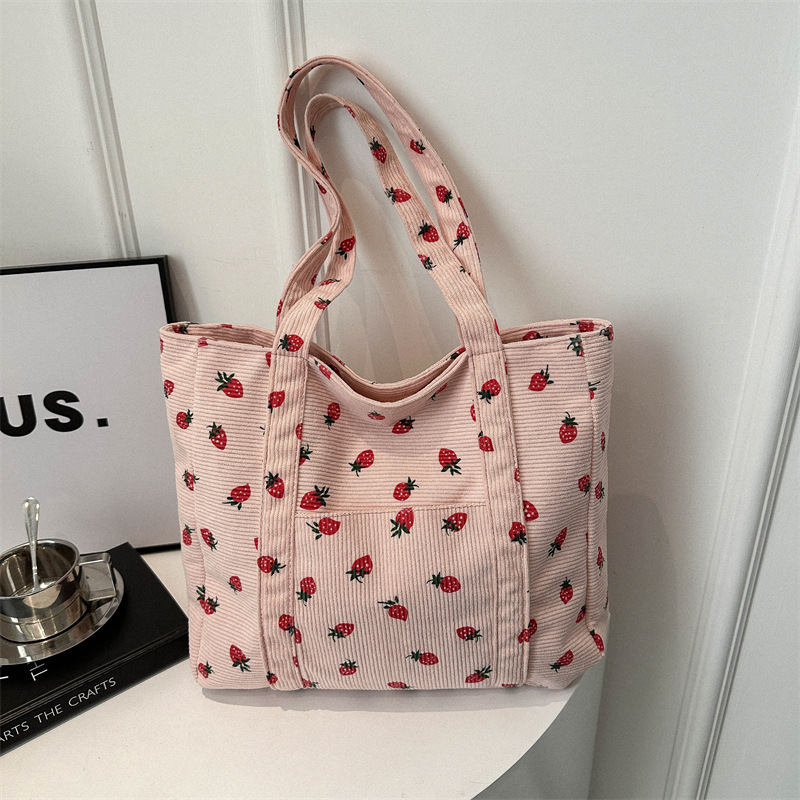 Corduroy Handbag Strawberries  - Women Bags Guess reseña y precio