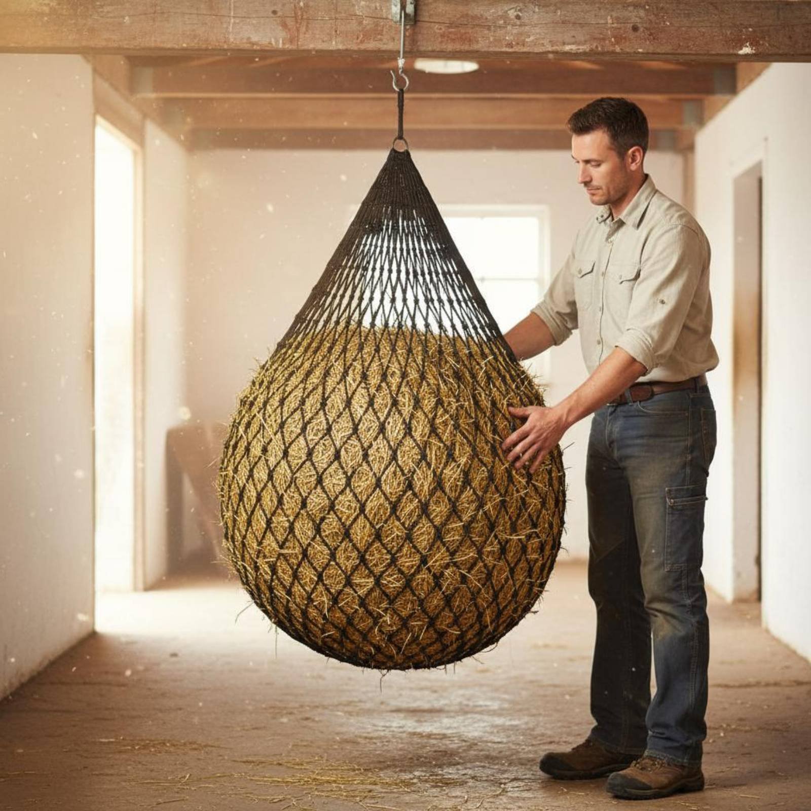 Large Hay Net Bag Easy to Fill - Mesh Net Bag reseña y precio
