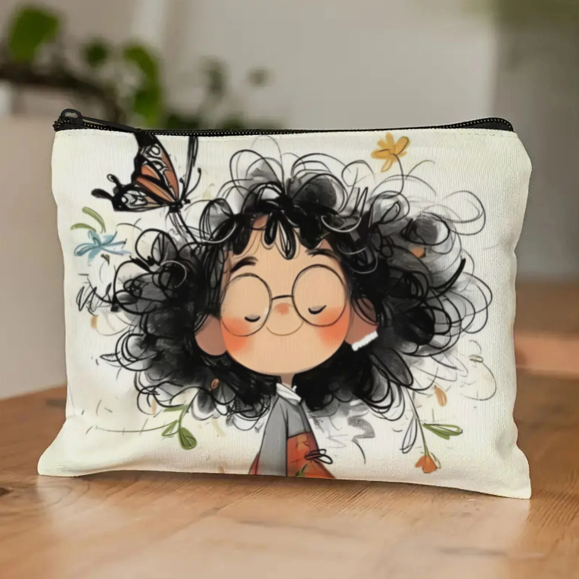 Cartoon Girl Makeup Bag Zipper - Women Bags And Purses reseña y precio