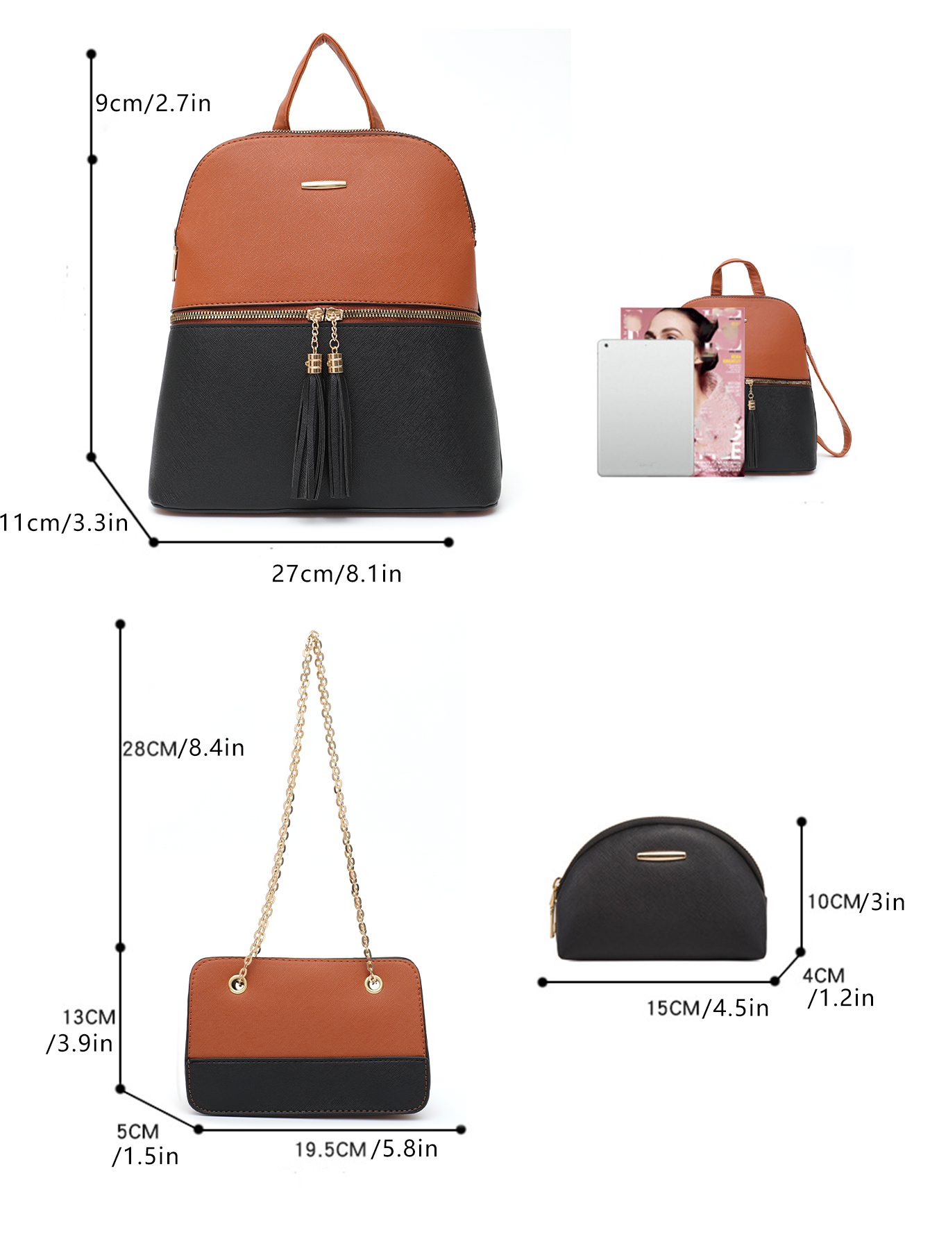 4 PCS Bags Set Women's Fashion - Women'S Vegan Bags reseña y precio