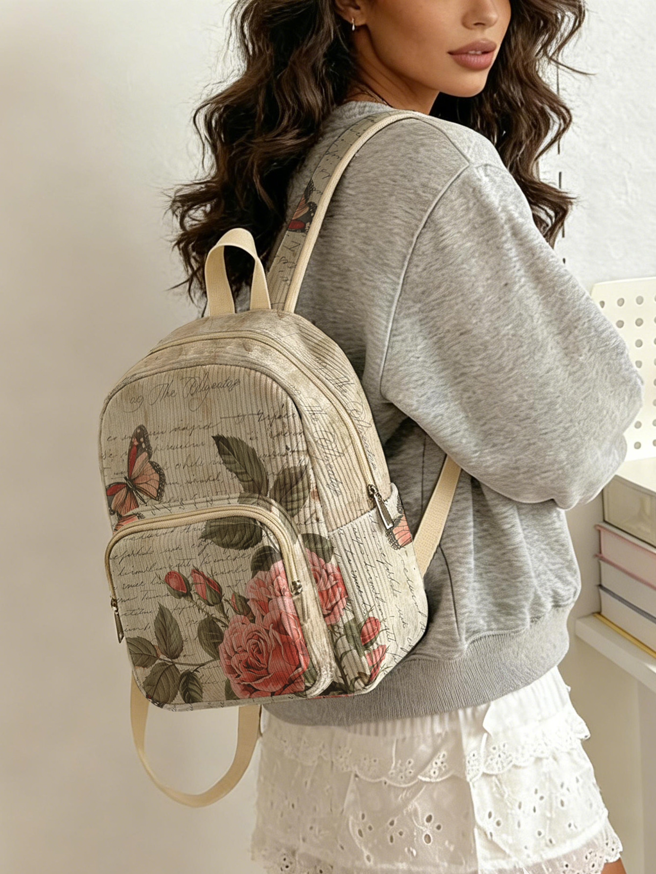 Vintage Roses & Butterfly Prin - Women'S Vegan Bags reseña y precio