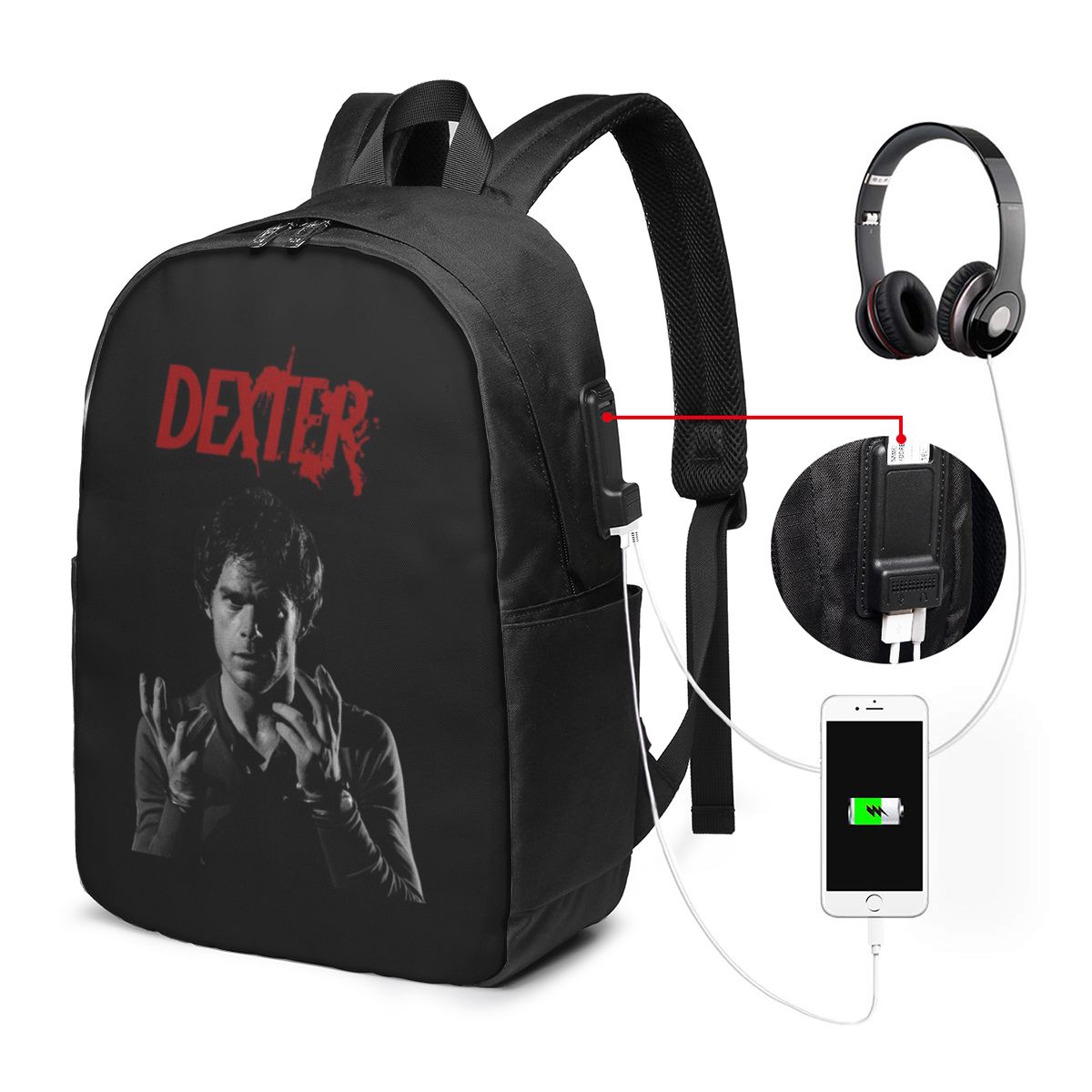 Movie Dexter Morgan Backpack T - Women Bags Laptop reseña y precio