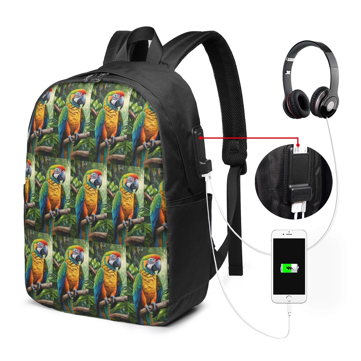 Cute Macaw Parrots Backpack Tr - Women Bags For College reseña y precio