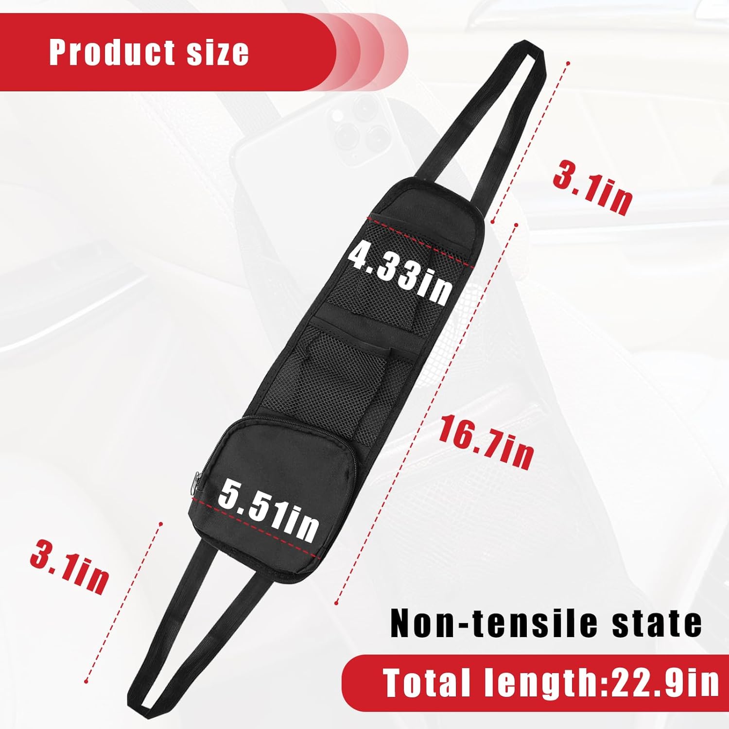 Car Seat Storage Hanging Bag,  - Mesh Net Bag reseña y precio