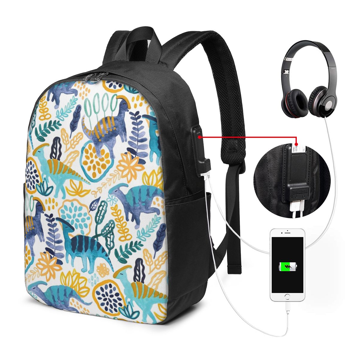 Gouache Parasaurolophuses Back - Women Bags Laptop reseña y precio