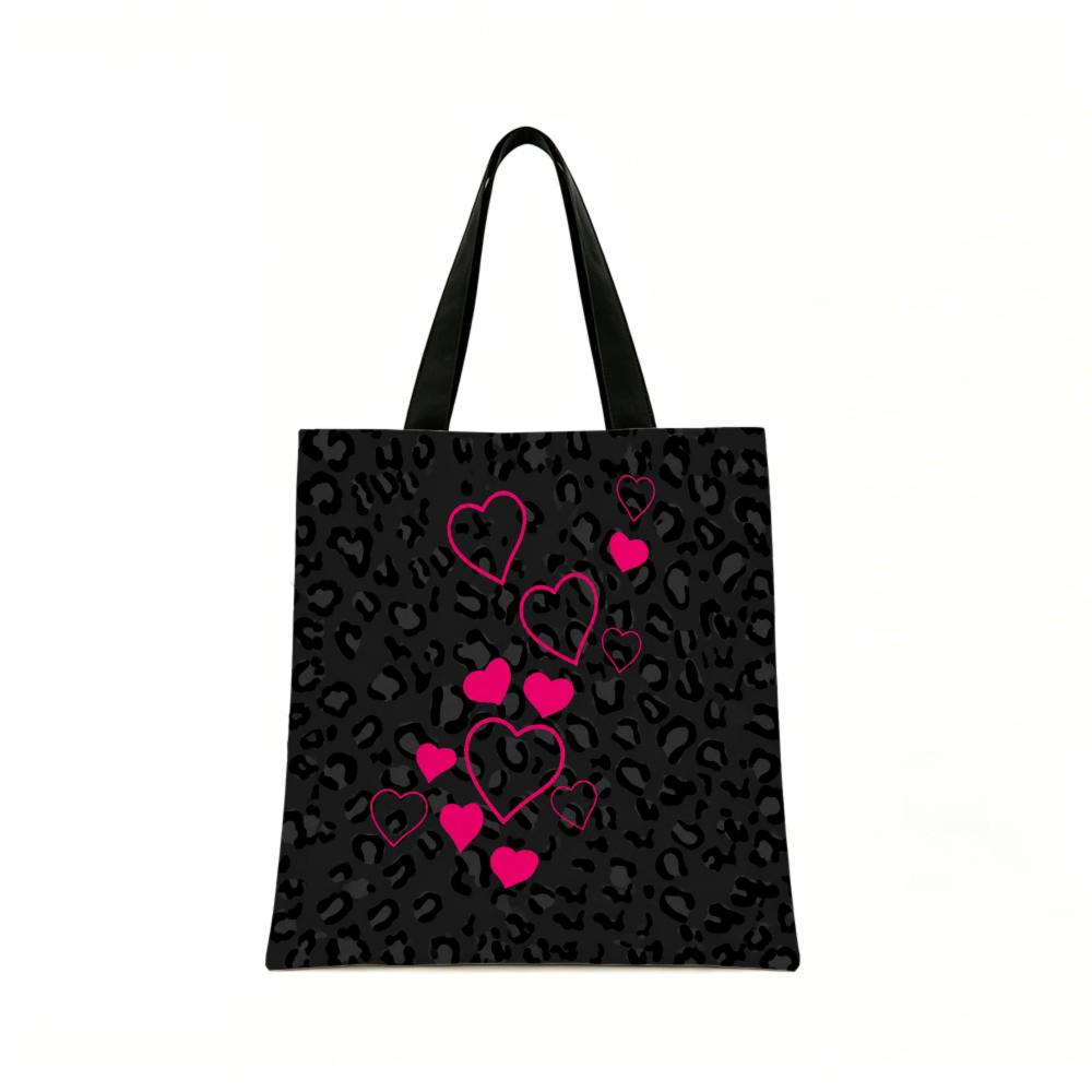 Black Leopard Print Pink Heart - Women Bags Gift reseña y precio