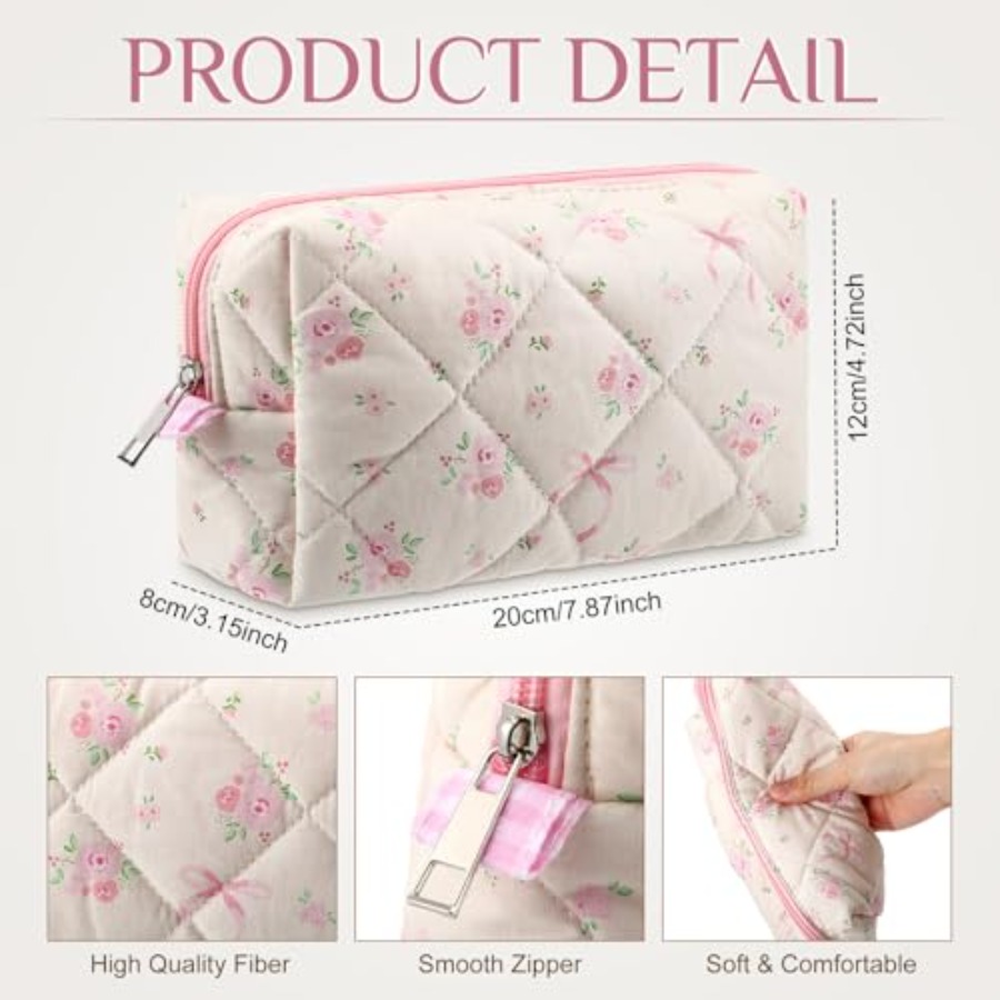 10 Pcs Quilted Makeup Bag Bulk - Women Bags Gift reseña y precio