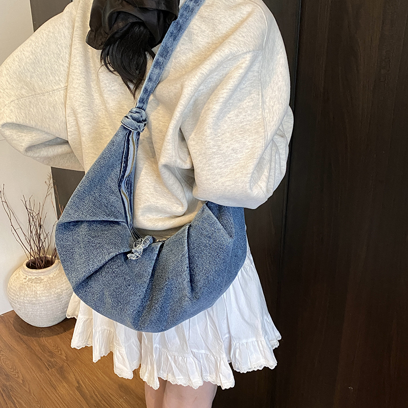 Denim Solid Color Casual Shoul - Women Bags Branded Sale reseña y precio